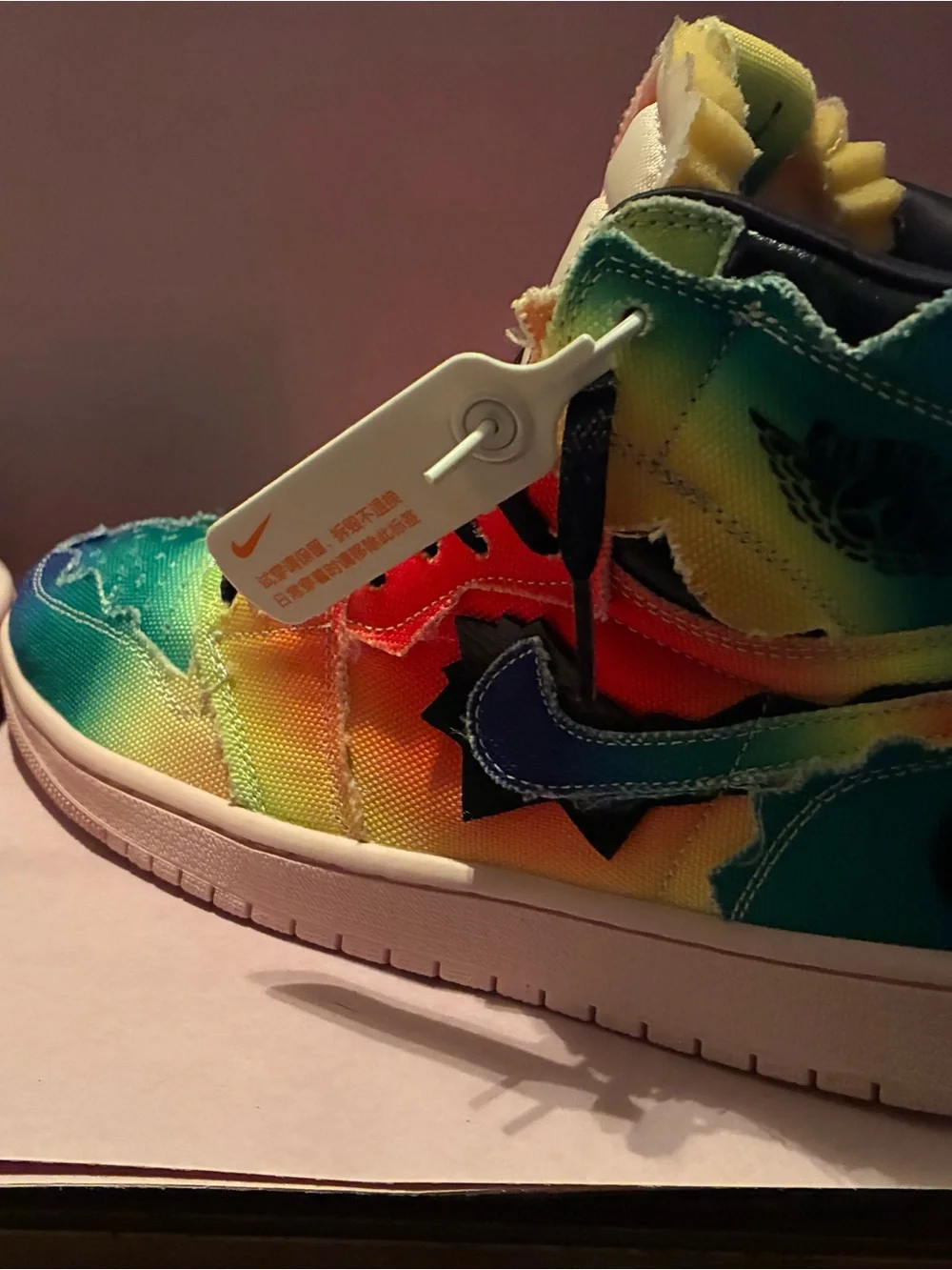 Jordan Men's J. Balvin Rainbow Low-Top Sneakers - Blue Green Yellow Orange Red